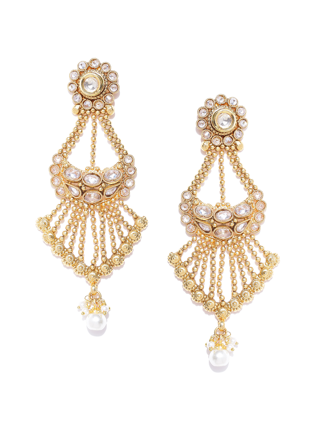 YouBella Gold-Toned Classic Drop Earrings